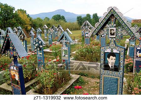 Romania, Maramures, Sapanta, Merry Cemetery, View Large Photo Image Stock Image - Romania, Maramures, Sapanta, Merry Cemetery,. Fotosearch