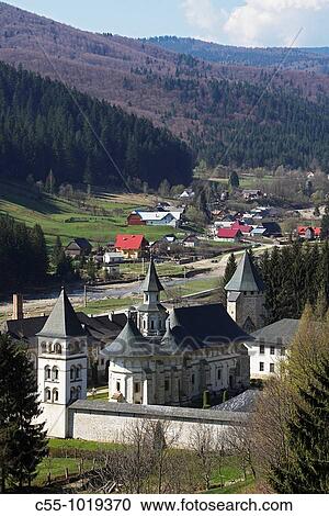 Stock Image - Romania, Moldavia Region, Southern Bucovina, Putna Monastery. Fotosearch