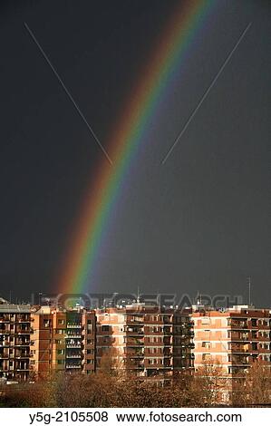 Rome, Italy. 19th Jan 2014 Rainbow appears after storm in Rome Italy View Large Photo Image Stock Photo - Rome, Italy. 19th Jan 2014 Rainbow appears after storm in Rome Italy. Fotosearch