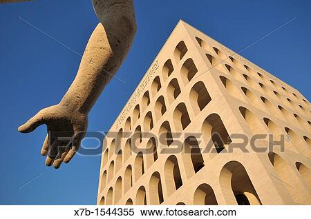 Stock Photography - Rome Italy EUR Palazzo della Civilt? Italiana, aka Palazzo della Civilt? del Lavoro.. Fotosearch
