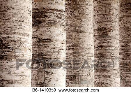 Stock Photo - Rome The Vatican The columnade around the Basilica of St Peter. Fotosearch