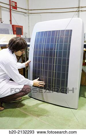 Stock Image - Roof solar bicycle. Research and development of solar panels. Energy and Environment Division. Research and Innovation. Donostia. San Sebastian. Gipuzkoa. Basque Country. Spain. Europe.. Fotosearch