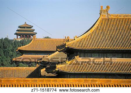 Picture - Roofs, Forbidden City, Beijing, China. Fotosearch