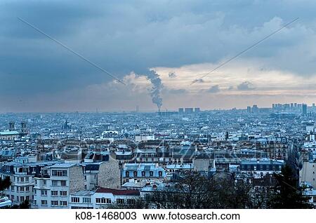 Rooftop view of Paris with pollution, France View Large Photo Image Stock Image - Rooftop view of Paris with pollution, France. Fotosearch