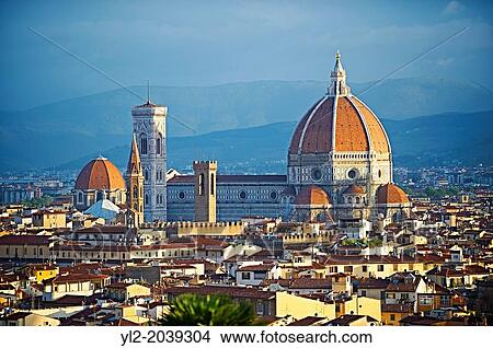 Rooftop view of the Gothic-Renaissance Duomo of Florence, Basilica of Saint Mary of the Flower; Firenza ( Basilica di Santa Maria del Fiore ) built between 1293 & 1436. Italy. View Large Photo Image Picture - Rooftop view of the Gothic-Renaissance Duomo of Florence, Basilica of Saint Mary of the Flower; Firenza ( Basilica di Santa Maria del Fiore ) built between 1293 & 1436. Italy.. Fotosearch