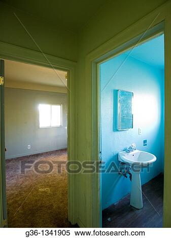 Stock Photography - Rooms and hallways in a foreclosed house in Fresno, California, United States. Fotosearch