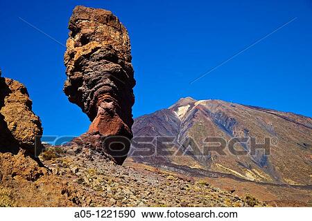 ? Roque Cinchado?.? Roques de Garcia.? Teide National Park. Tenerife. Canary Islands. Spain. View Large Photo Image Stock Image - ? Roque Cinchado?.? Roques de Garcia.? Teide National Park. Tenerife. Canary Islands. Spain.. Fotosearch