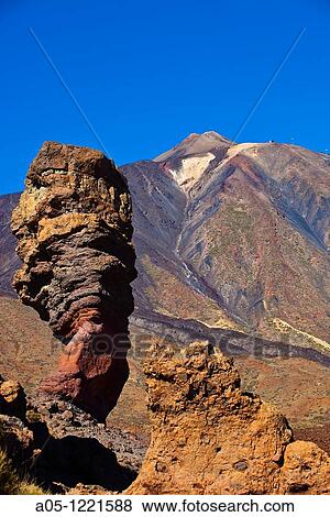 ? Roque Cinchado?.? Roques de Garcia.? Teide National Park. Tenerife. Canary Islands. Spain. View Large Photo Image Stock Photo - ? Roque Cinchado?.? Roques de Garcia.? Teide National Park. Tenerife. Canary Islands. Spain.. Fotosearch