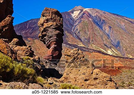? Roque Cinchado?.? Roques de Garcia.? Teide National Park. Tenerife. Canary Islands. Spain. View Large Photo Image Stock Photography - ? Roque Cinchado?.? Roques de Garcia.? Teide National Park. Tenerife. Canary Islands. Spain.. Fotosearch