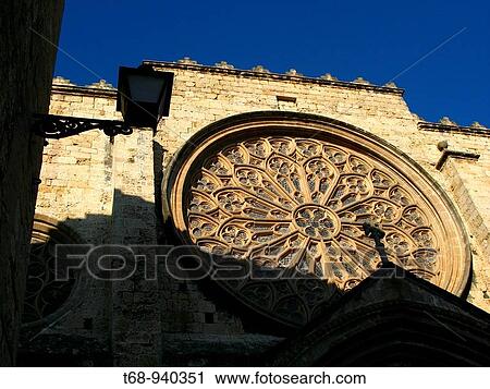 Rose windows of the Monastery of Sant Cugat del Valles, Barcelona province, Catalonia, Spain View Large Photo Image Stock Image - Rose windows of the Monastery of Sant Cugat del Valles, Barcelona province, Catalonia, Spain. Fotosearch