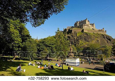 Ross fountain, Princes street gardens and Edinburgh Castle Edinburgh Scotland U K View Large Photo Image Stock Image - Ross fountain, Princes street gardens and Edinburgh Castle Edinburgh Scotland U K. Fotosearch