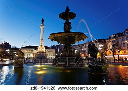 rossio square in lisbon. portugal View Large Photo Image Stock Photograph - rossio square in lisbon. portugal. Fotosearch