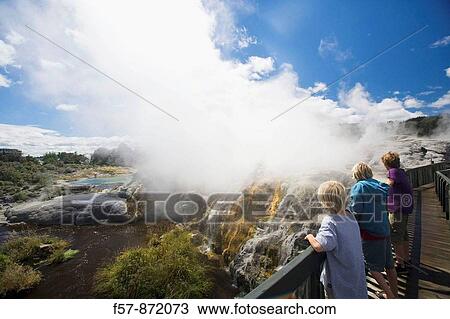 Stock Image - Rotarua, Te Puia, New Zealand. Fotosearch