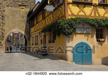 Rothenburg ob der Tauber, Romantic Road, Romantische Strasse, Franconia, Bavaria, Germany, Europe. View Large Photo Image Stock Image - Rothenburg ob der Tauber, Romantic Road, Romantische Strasse, Franconia, Bavaria, Germany, Europe.. Fotosearch