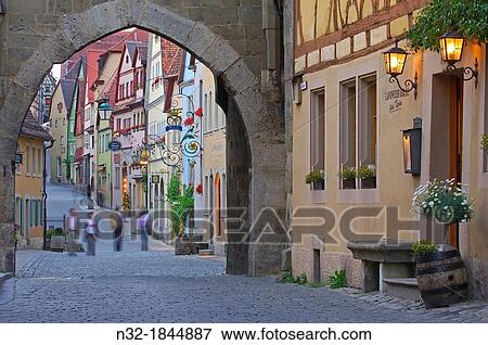Rothenburg ob der Tauber, Romantic Road, Romantische Strasse, Franconia, Bavaria, Germany, Europe. View Large Photo Image Stock Photo - Rothenburg ob der Tauber, Romantic Road, Romantische Strasse, Franconia, Bavaria, Germany, Europe.. Fotosearch