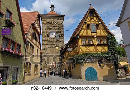 Rothenburg ob der Tauber, Romantic Road, Romantische Strasse, Franconia, Bavaria, Germany, Europe. View Large Photo Image Stock Photo - Rothenburg ob der Tauber, Romantic Road, Romantische Strasse, Franconia, Bavaria, Germany, Europe.. Fotosearch