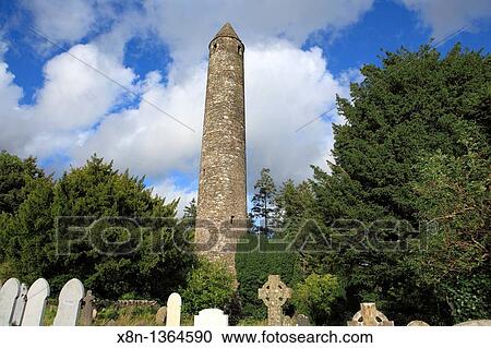 Round tower 12 century, Glendalough, Wicklow mountains, Ireland View Large Photo Image Stock Image - Round tower 12 century, Glendalough, Wicklow mountains, Ireland. Fotosearch