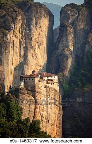 RousBnou Monastery, part of the Met? ora complex of Eastern Orthodox monasteries, UNESCO World Heritage in the Plain of Thessaly, Greece View Large Photo Image Stock Photo - RousBnou Monastery, part of the Met? ora complex of Eastern Orthodox monasteries, UNESCO World Heritage in the Plain of Thessaly, Greece. Fotosearch