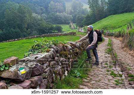 Stock Photo - Route to Xorroxin waterfall Erratzu village Baztan Valley, Navarre, Spain. Fotosearch