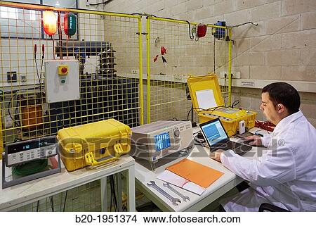 Picture - Routine testing and type of electrical transformer, Low voltage electric Laboratory, Certification of electrical equipment, Technological Services to Industry. Tecnalia Research & innovation, Bizkaia, Basque Country, Spain.. Fotosearch