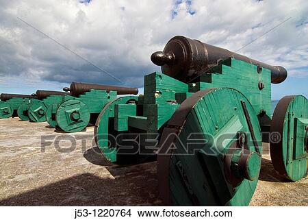 Row of cannons, Fort Christiansvaern, Christiansted National Historic Site, St Croix, US Virgin Islands View Large Photo Image Picture - Row of cannons, Fort Christiansvaern, Christiansted National Historic Site, St Croix, US Virgin Islands. Fotosearch