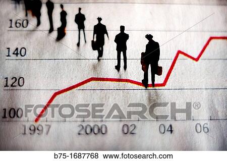 Row of executives on economic graph View Large Photo Image Stock Photo - Row of executives on economic graph. Fotosearch