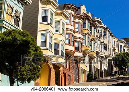 Row of houses in San Francisco, California, USA View Large Photo Image Stock Image - Row of houses in San Francisco, California, USA. Fotosearch