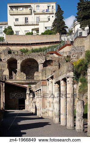Row of Pillars in Herculaneum, Campania, Italy. View Large Photo Image Stock Photo - Row of Pillars in Herculaneum, Campania, Italy.. Fotosearch
