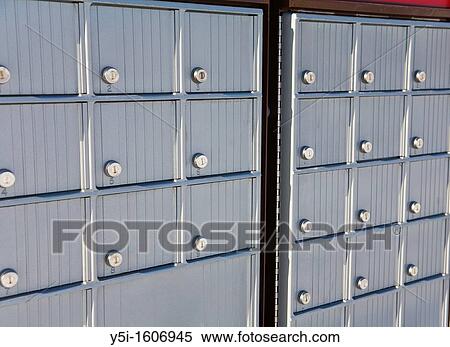 Stock Photography - Row of post boxes. Fotosearch