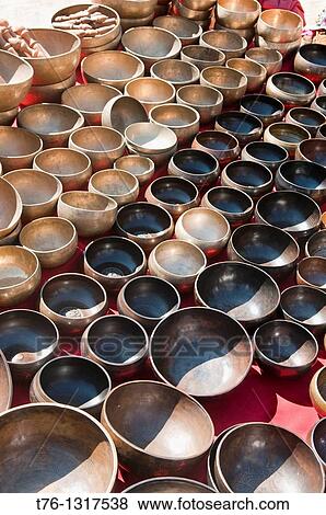 rows of bowls for sale in Durbar Square in Kathmandu, Nepal View Large Photo Image Stock Photo - rows of bowls for sale in Durbar Square in Kathmandu, Nepal. Fotosearch