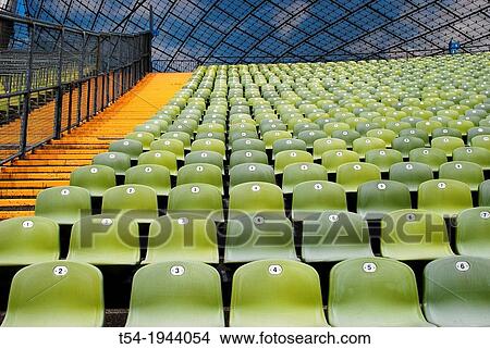 Picture - Rows of seats in the Olympic Stadium in Munich. Fotosearch