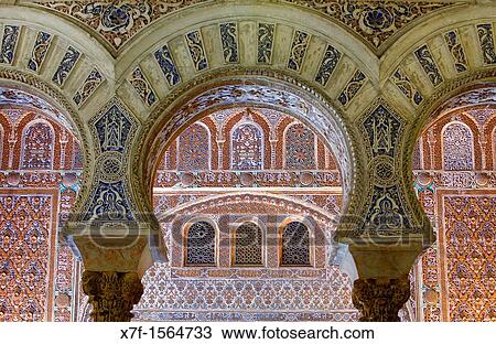Royal Alcazar, detail of `Sal? n de Embajadores?,Ambassador's Hall, Sevilla, Andaluc? a, Spain View Large Photo Image Stock Image - Royal Alcazar, detail of `Sal? n de Embajadores?,Ambassador's Hall, Sevilla, Andaluc? a, Spain. Fotosearch