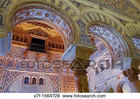 Royal Alcazar, detail of `Sal? n de Embajadores?,Ambassador's Hall, Sevilla, Andaluc? a, Spain View Large Photo Image Stock Photo - Royal Alcazar, detail of `Sal? n de Embajadores?,Ambassador's Hall, Sevilla, Andaluc? a, Spain. Fotosearch