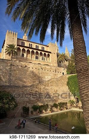 Royal Palace of La Almudaina (14th Century), Palma, Majorca, Balearic Islands, Spain View Large Photo Image Stock Photo - Royal Palace of La Almudaina (14th Century), Palma, Majorca, Balearic Islands, Spain. Fotosearch