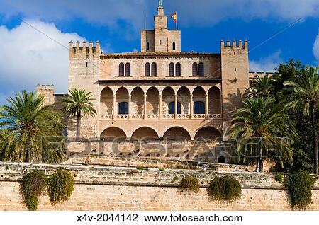 Royal Palace of La Almudaina, Palma de Mallorca, Majorca, Balearic Islands, Spain. View Large Photo Image Stock Image - Royal Palace of La Almudaina, Palma de Mallorca, Majorca, Balearic Islands, Spain.. Fotosearch