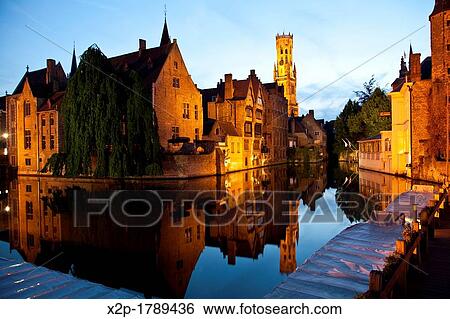 Rozenhoedkaai Quay of the rosary with Belfort tower, Bruges, Brugge, Flanders, Belgium, UNESCO World Heritage Site View Large Photo Image Stock Photograph - Rozenhoedkaai Quay of the rosary with Belfort tower, Bruges, Brugge, Flanders, Belgium, UNESCO World Heritage Site. Fotosearch