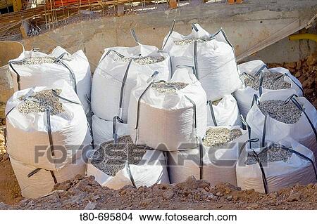 Picture - Rubble bags in construction site. Fotosearch