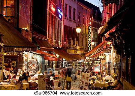 Rue des Bouchers, Brussels, Belgium, Europe View Large Photo Image Picture - Rue des Bouchers, Brussels, Belgium, Europe. Fotosearch