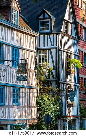 Rue Martainville, Rouen, France, Europe View Large Photo Image Stock Photo - Rue Martainville, Rouen, France, Europe. Fotosearch