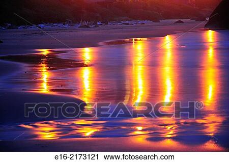 Stock Image - rugged coast of Bandon Beach.. Fotosearch