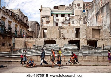 ruins and children playing in the old town La Habana Vieja, Havana, Cuba, Caribbean. View Large Photo Image Stock Photograph - ruins and children playing in the old town La Habana Vieja, Havana, Cuba, Caribbean.. Fotosearch