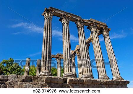 Ruins of Roman temple of Diana, Evora, Alentejo, Portugal View Large Photo Image Stock Photograph - Ruins of Roman temple of Diana, Evora, Alentejo, Portugal. Fotosearch