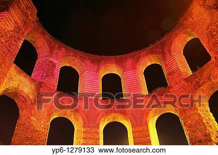 ruins of the Kaiserthermen at night, Trier, Germany View Large Photo Image Stock Image - ruins of the Kaiserthermen at night, Trier, Germany. Fotosearch