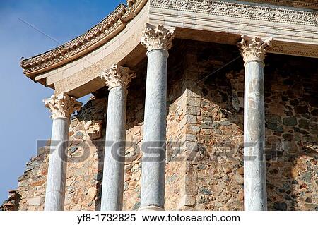 Ruins of the roman theatre, Mrida, Badajoz Province, Extremadura, Spain View Large Photo Image Stock Photography - Ruins of the roman theatre, Mrida, Badajoz Province, Extremadura, Spain. Fotosearch