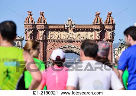 Runners at Arc de Triomf. Barcelona, Catalonia, Spain. View Large Photo Image Stock Image - Runners at Arc de Triomf. Barcelona, Catalonia, Spain.. Fotosearch