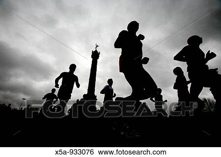 Stock Photograph - Running, Place de la Bastille, Paris, France. Fotosearch