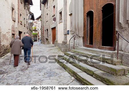 Stock Image - Rupit village, Barcelona province, Spain.. Fotosearch