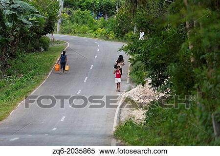 Stock Photography - Rural Country Road on Bohol Island, Phillipines.. Fotosearch