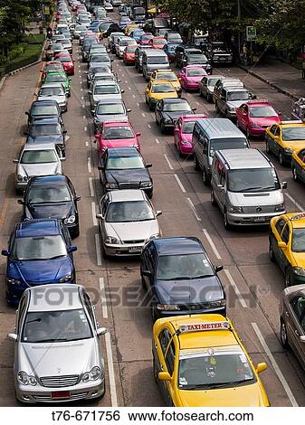 Rush hour, Bangkok's legendary traffic, Thailand View Large Photo Image Stock Photograph - Rush hour, Bangkok's legendary traffic, Thailand. Fotosearch