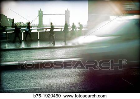 Rush hour in London Bridge, London, England, UK View Large Photo Image Stock Image - Rush hour in London Bridge, London, England, UK. Fotosearch
